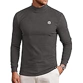 Herberton Mens Mock Turtleneck Shirts Thermal Fleece Stretchy Casual Long Sleeve Undershirt (S-XXL)