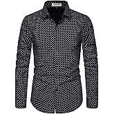MUSE FATH Men's Printed Cotton Casual Long Sleeve Regular Fit Dress Shirt