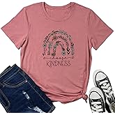 LOOKFACE Womens Floral Kindness Top Cute Graphic Tee Shirts