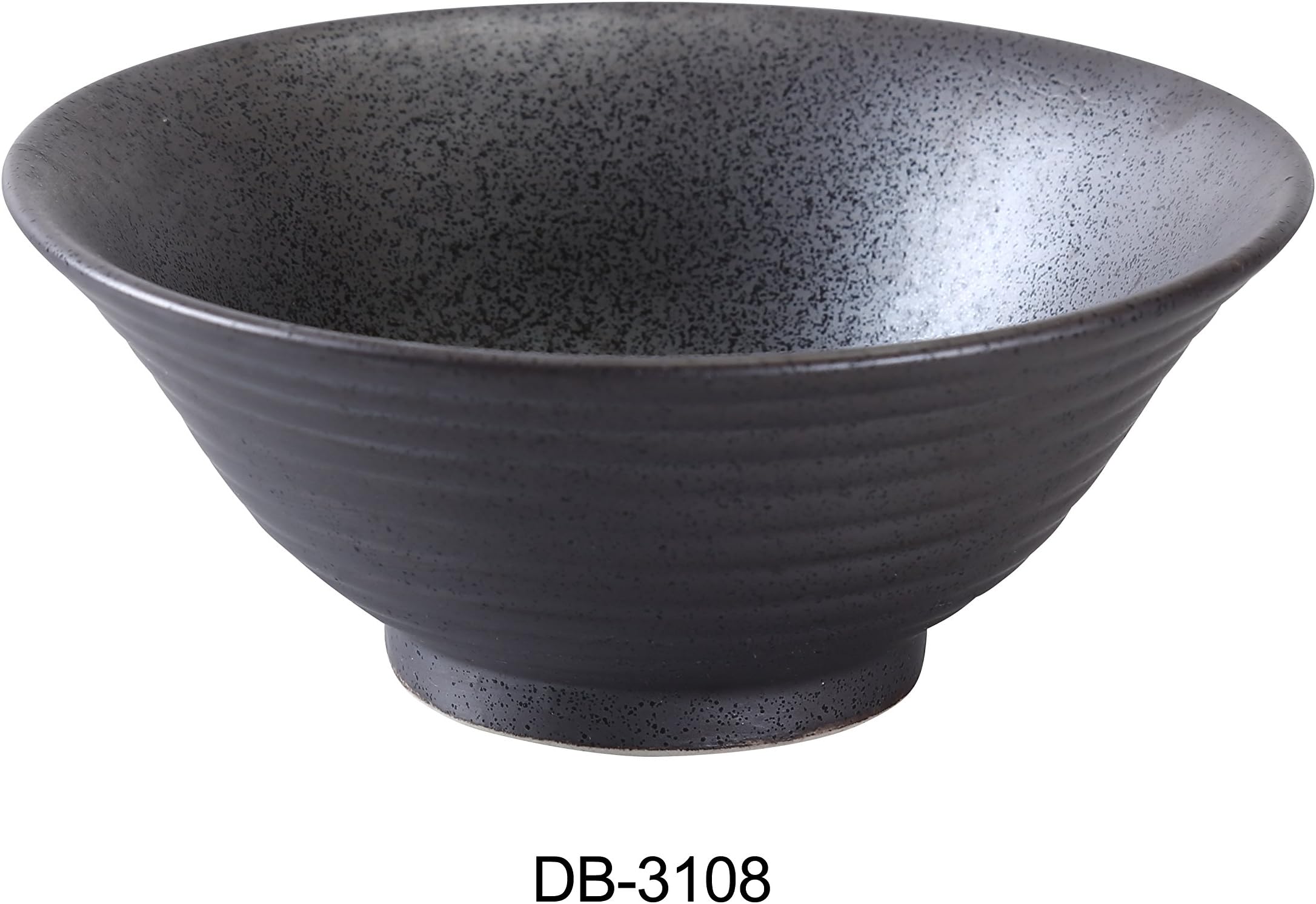 Yanco DB-3108 Diamond Black Collection 8.5" Ramen Bowl 45 oz, 3.5" Height, Matte Glaze (Pack of 12)