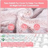 BOLEi 2L Hot Water Bottle with Faux Fur Cover Pink Leakproof Comfort view 5
