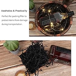 MARSROAM 1 LB Black Crinkle Paper Filler for Gift