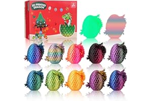 12PCS 3D Printed Dragon Eggs with Dragon Inside, Mini Egg Set, Articulated Crystal Fidget Toy for for Kids & Adults Gifts Chr