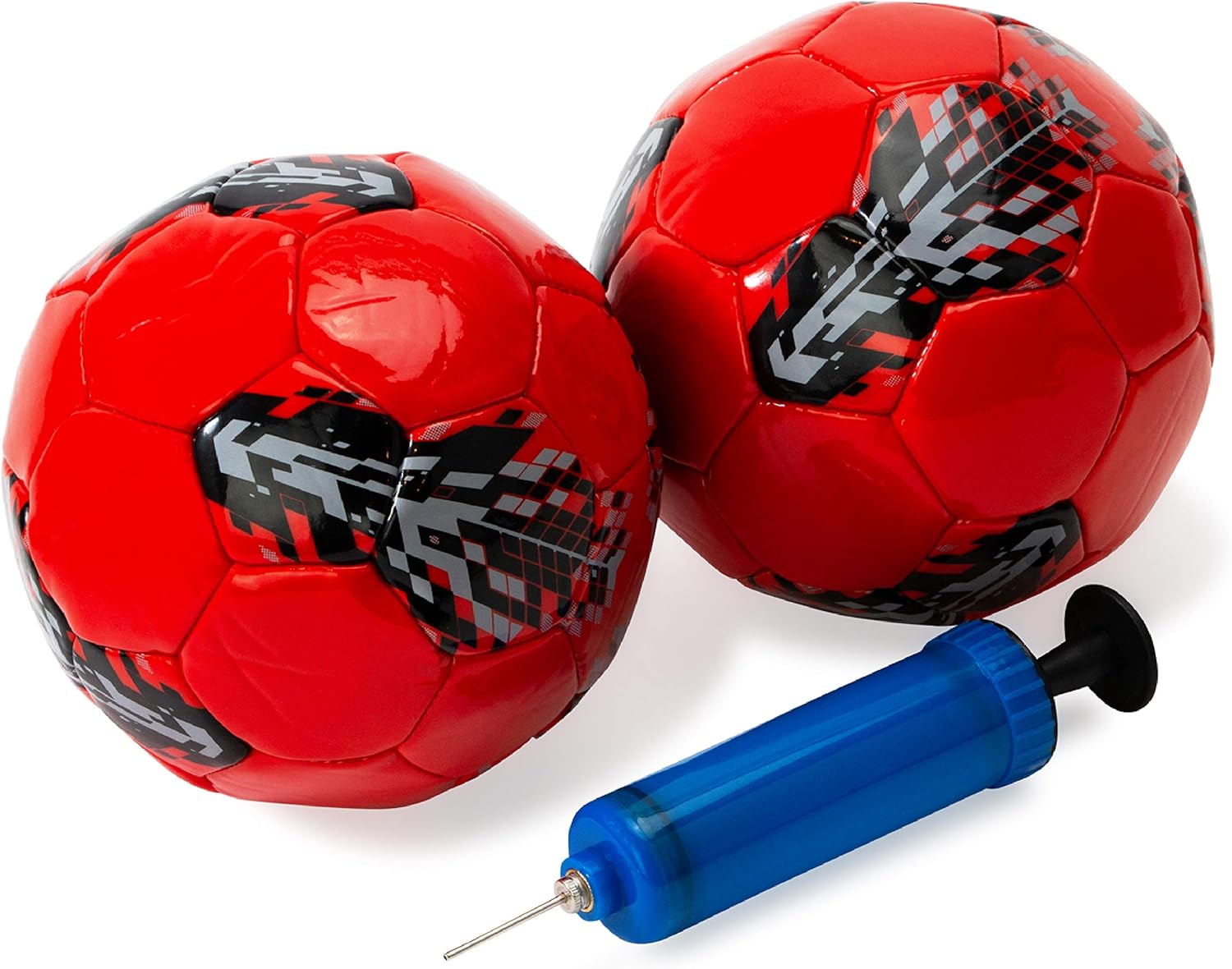 Boley Red & Black Soccer Balls with Air Pump - 2 Pack Inflatable Small Soccer Ball Set for Kids : Sports & Outdoors