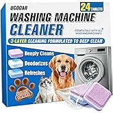 UGODAR Washing Machine Cleaner Tablets 24-Pack, 3-Layer Formula Deep Cleaning, Pet Hair &amp; Odor Removal, Residue &amp; Build-Up Cleaner for HE, Front Load &amp; Top Load Washers