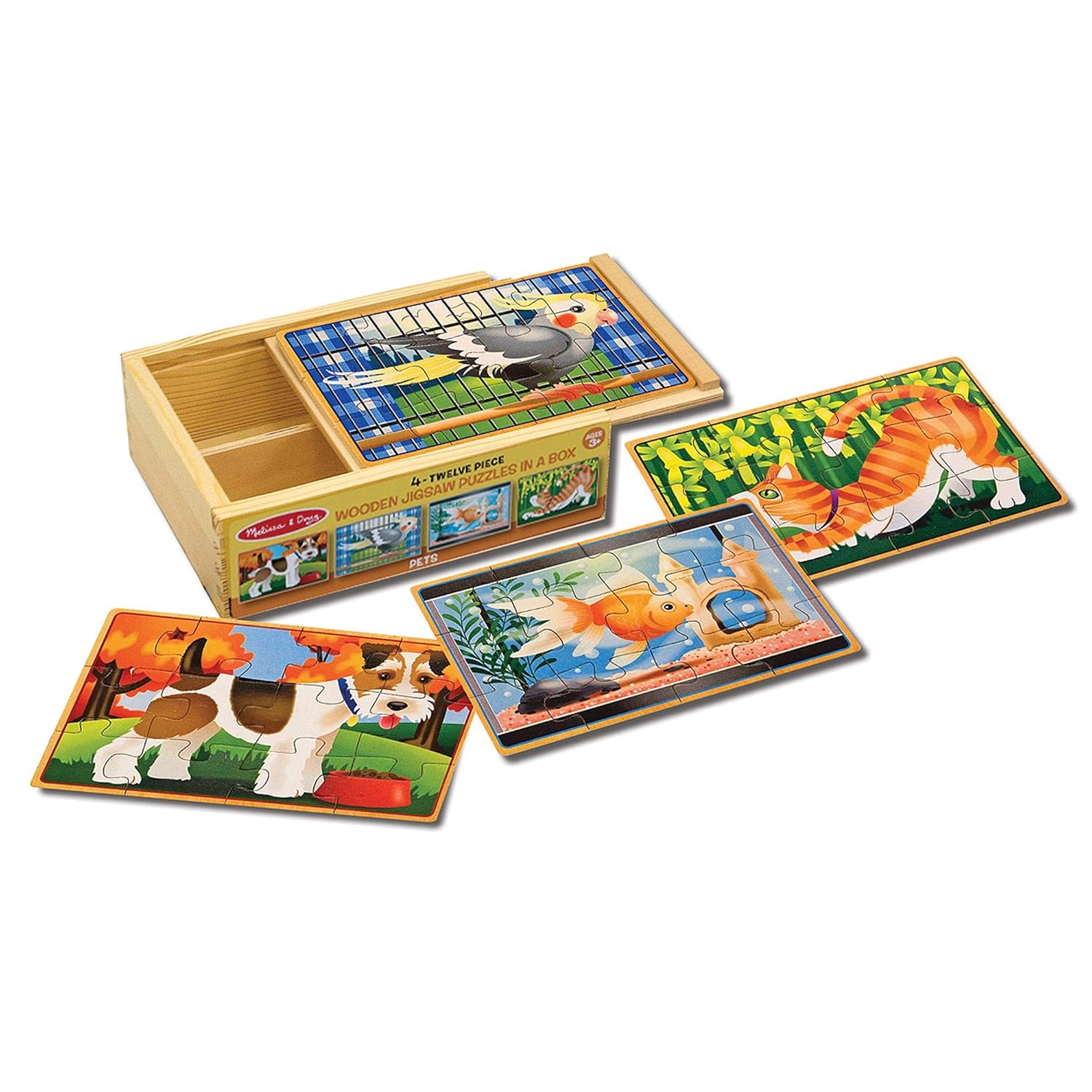 Melissa & Doug Wooden Jigsaw Puzzles in a Box - Pets