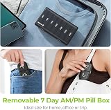 AUVON XL Weekly Pill Box Organiser 7 Day 2 Times a Day Black Privacy Case view 6