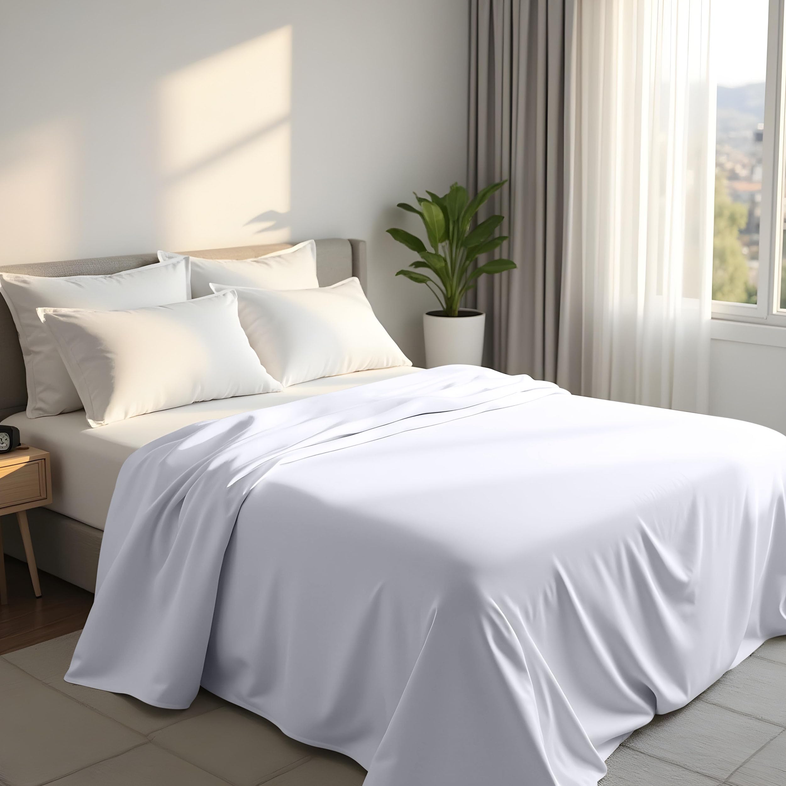 Utopia Bedding - Flat Sheet Double - Easy Care Soft Brushed Polyester - Microfiber Fabric - Wrinkle, Shrinkage, and Fade Resistant - White
