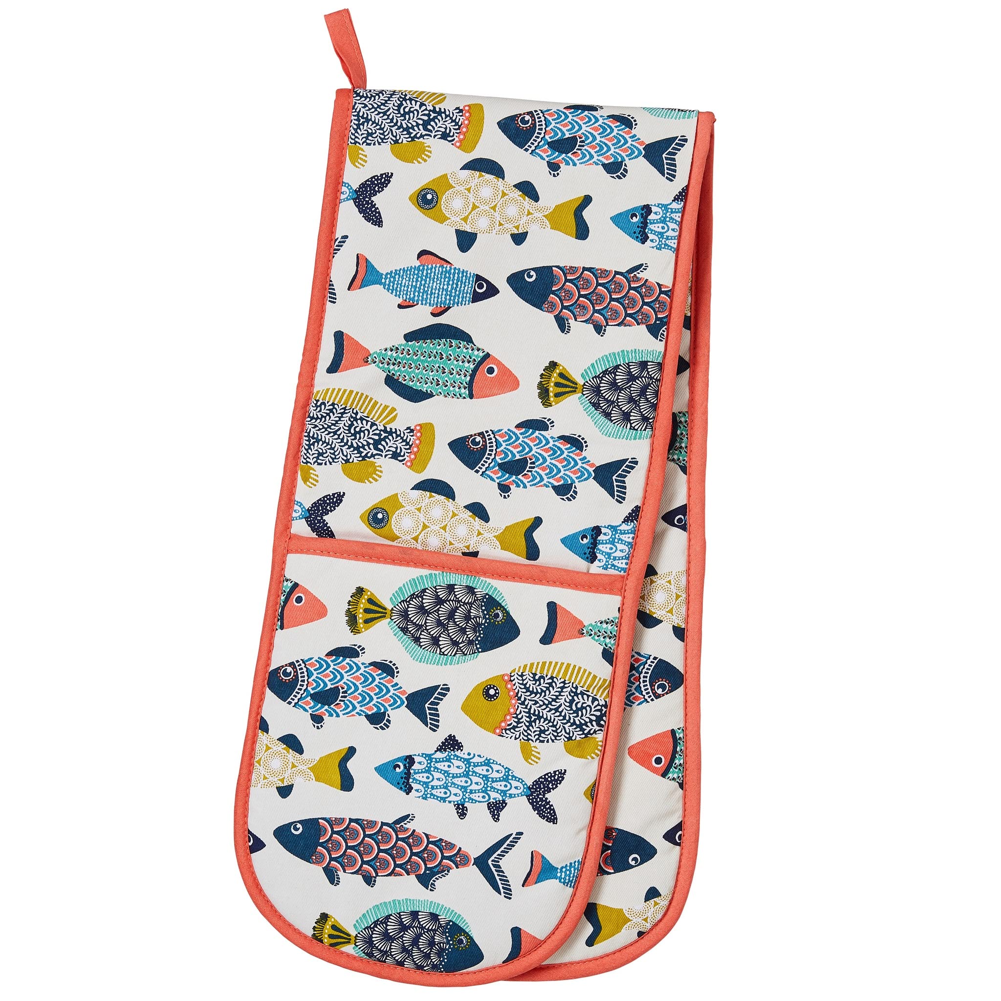 Ulster Weavers Aquarium Cotton Double Oven Gloves - With Cute Multicoloured Fish Animal Design - 100% Cotton, Double Oven Mitts - Cooking Gifts for Bakers & Chefs - Kitchenware Range