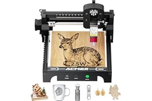 ACMER S1 Laser Engraver 2500mW, Compact Desktop Engraving & Cutting Machine for DIY Crafts, Small Business & Makers, 130×130mm Work Area, 0.04mm Detail Engraving for Wood, Acrylic, Metal Black