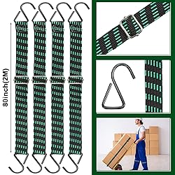Saintrygo 8 Pcs 80 Inch Adjustable Flat Bungee