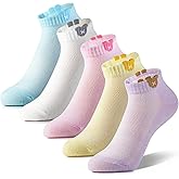 MESU 5 Pairs Cotton Ankle Socks Low Cut Socks for Women