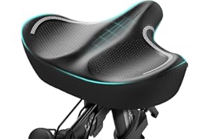 GINEOO New Noseless Oversized Bike Seat, Extra Wide Comfort Pure Memory Foam Bicycle Seat Cushion, Compatible Saddle Replacement with Electric Bike, Exercise, Cruiser, Road Bike for Men & Women