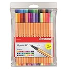 Stabilo Point 88 Fineliner Pens, 0.4 mm - 30-Color Wallet Set