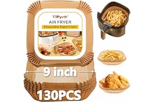 Air Fryer Disposable Paper Liner - 9 Inch Square 130PCS/200PCS 7.9 Inch Round Air Fryer Parchment Paper Liners,Air Fryer Line