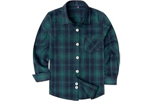 siliteelon Toddler Baby Boys Plaid Flannel Shirt Long Sleeve Button Down Shirts