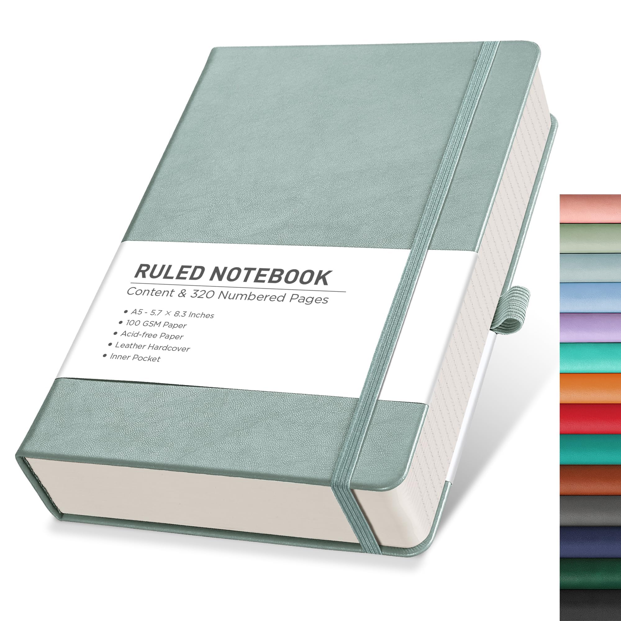 RETTACY Lined Journal Notebook, 320 Numbered