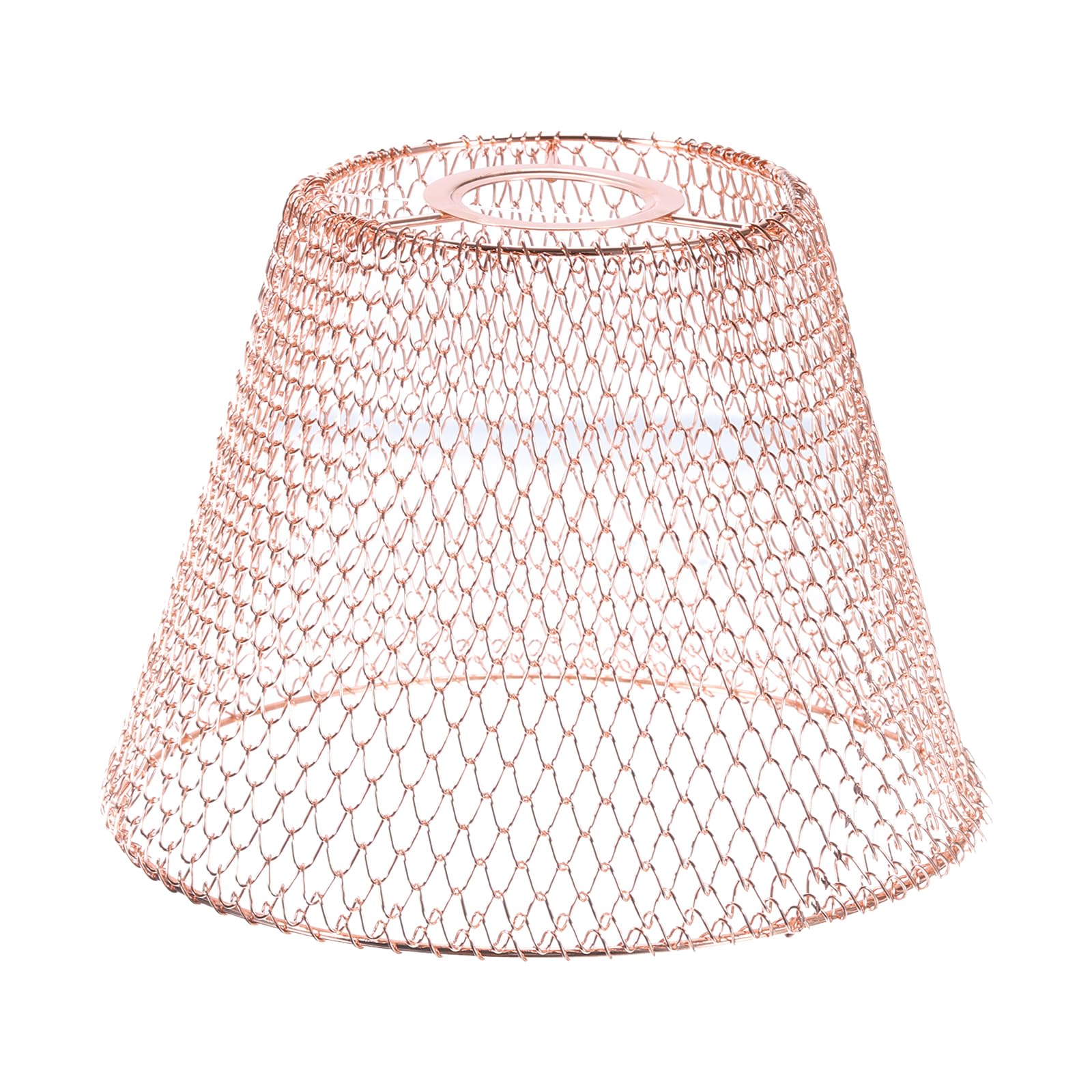 PATIKIL Mesh Lamp Shade, Metal Retro Industrial Pendant Light Shade Foldable Lampshade Cover for E26/E27 Bulb Socket Chandelier, Rose Gold