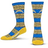 For Bare Feet NFL mens Rmc Multi Stripe Crew Sock Nfl