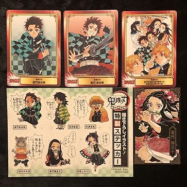 Amazon 鬼滅の刃 アニメイト 特典 カード 特典ステッカー 竈門炭治郎 冨岡義勇 我妻善逸 嘴平伊之助 アニメ 萌えグッズ 通販
