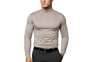 ZENGJO Mock Turtleneck Thermal Undershirt Mens Long Sleeve Baselayer Shirts