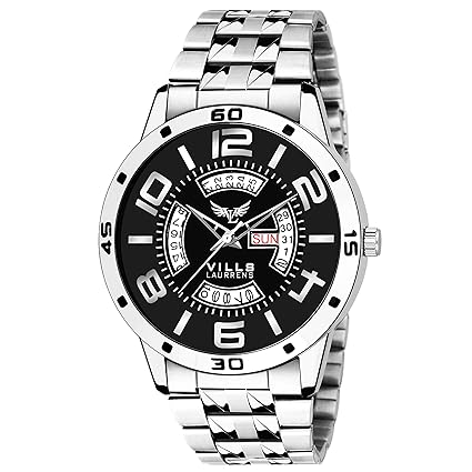 VL-1177 Black Casual Day and Date Display Watch for Men and Boys