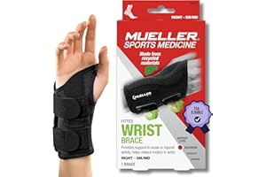 MUELLER Sports Medicine Green Fitted Wrist Brace for Men and Women, Wrist Pain Relief Support, Ideal for Carpal Tunnel, Tendonitis, Arthritis, Black