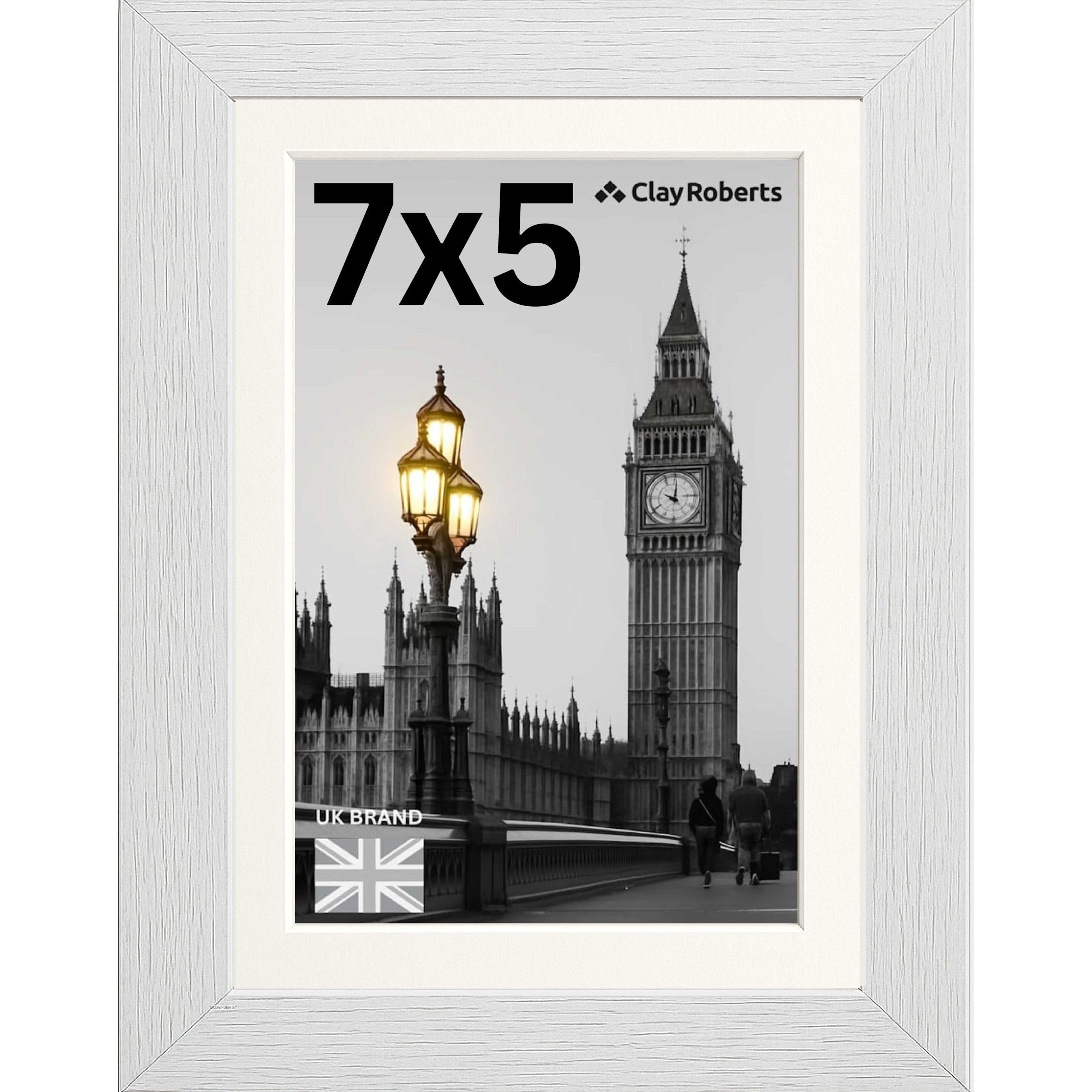 Picture Frame 7 x 5, White, Freestanding and Wall Mountable, 13 x 18 cm, 7x5 Picture Frames, White 5x7 Photo Frames, 7x5 Photo Collage Gallery Display