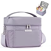 HOMESPON Lunch Box for Women Men - Insulated Lunch Bag Waterproof Lightweight Cooler Bag for Work, Picnic, Travel (Medium, Purple)