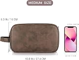 Elviros Water-Resistant PU Leather Toiletry Bag Men Large Travel Dopp Kit view 6