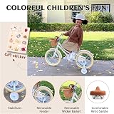 Glerc 14 Inch Kids Bike White with Basket Stabilisers Bell 3-5 Years view 4