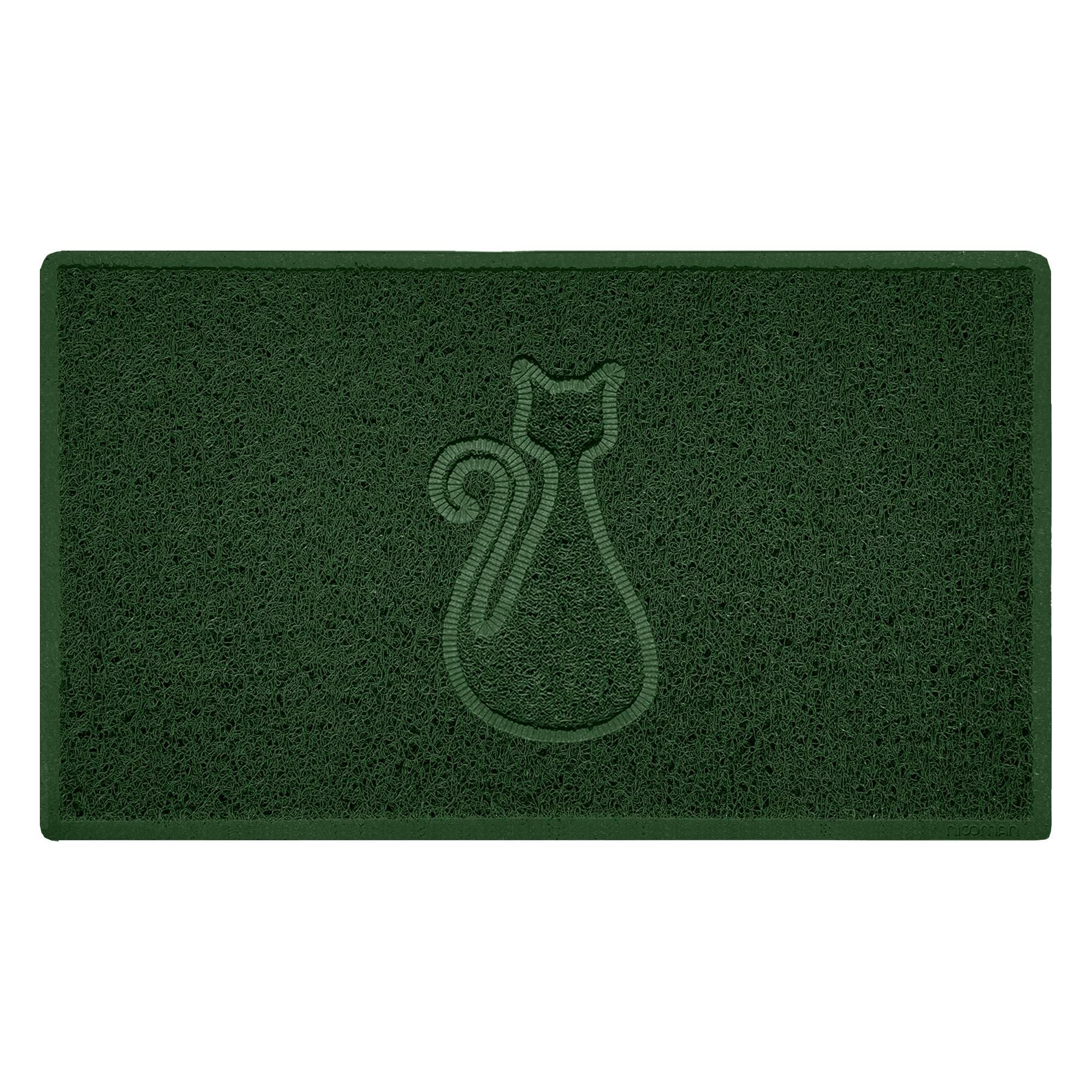 Nicoman CAT Embossed Shape Door Mat Dirt-Trapper Washable Barrier Doormat-(Use Indoor or Sheltered Outdoor)-(75x44cm/29.5x17.3inches,Medium) Green
