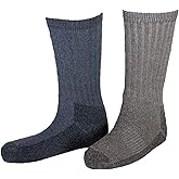 Woolrich Unisex Ultimate Wool Crew - 2 Pack Crew Socks Charcoal/Khaki L