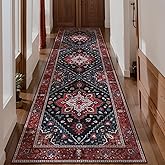 Ciicool Washable Vintage Runner Rug - 2'6" x 10' ft Hallway Carpet, Boho Low Pile Long Non Slip Soft Stair Runner Kitchen Carpet Indoor Oriental Throw for Living Room Bathroom Entry