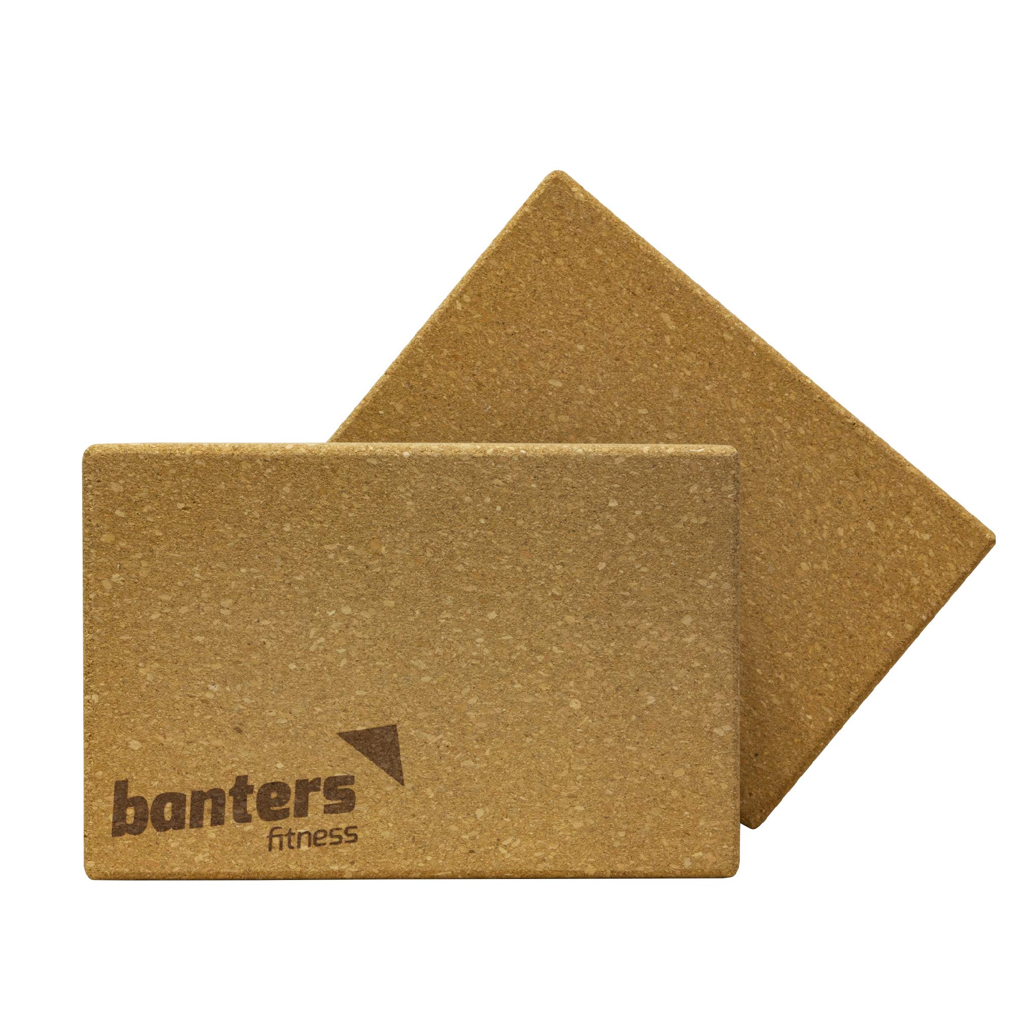 banters Cork Yoga Block Set of 2 - Large Size for Pilates, Fitness and Exercise - Made from 100% Natural Cork