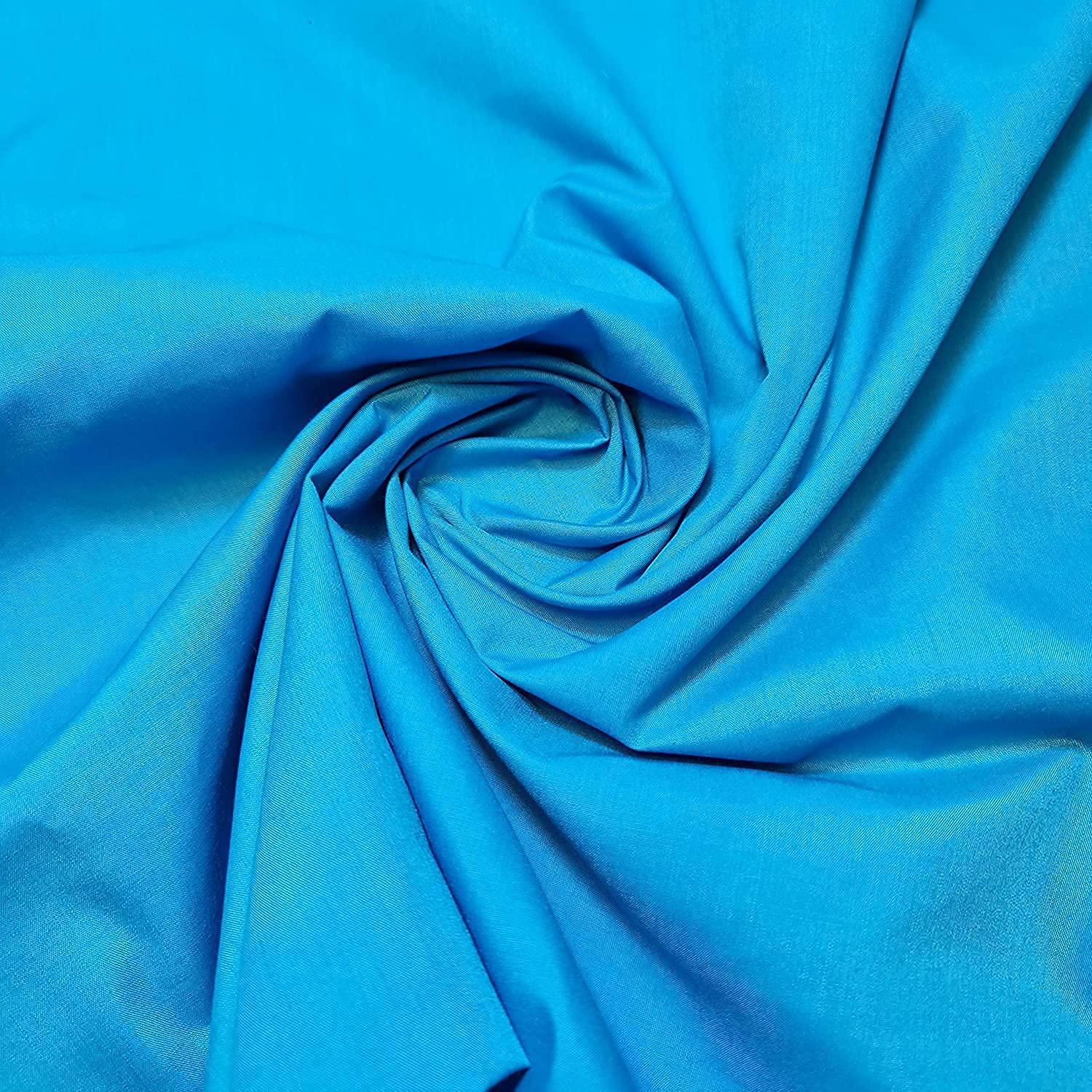 Plain/Solid Dyed Polycotton Dress Craft Fabric Material 45" - 112 cm Wide Sold As 1 Meter Pre - Cut Lengths (Available in 42 Colours)… (Kingfisher, 5 Meter)