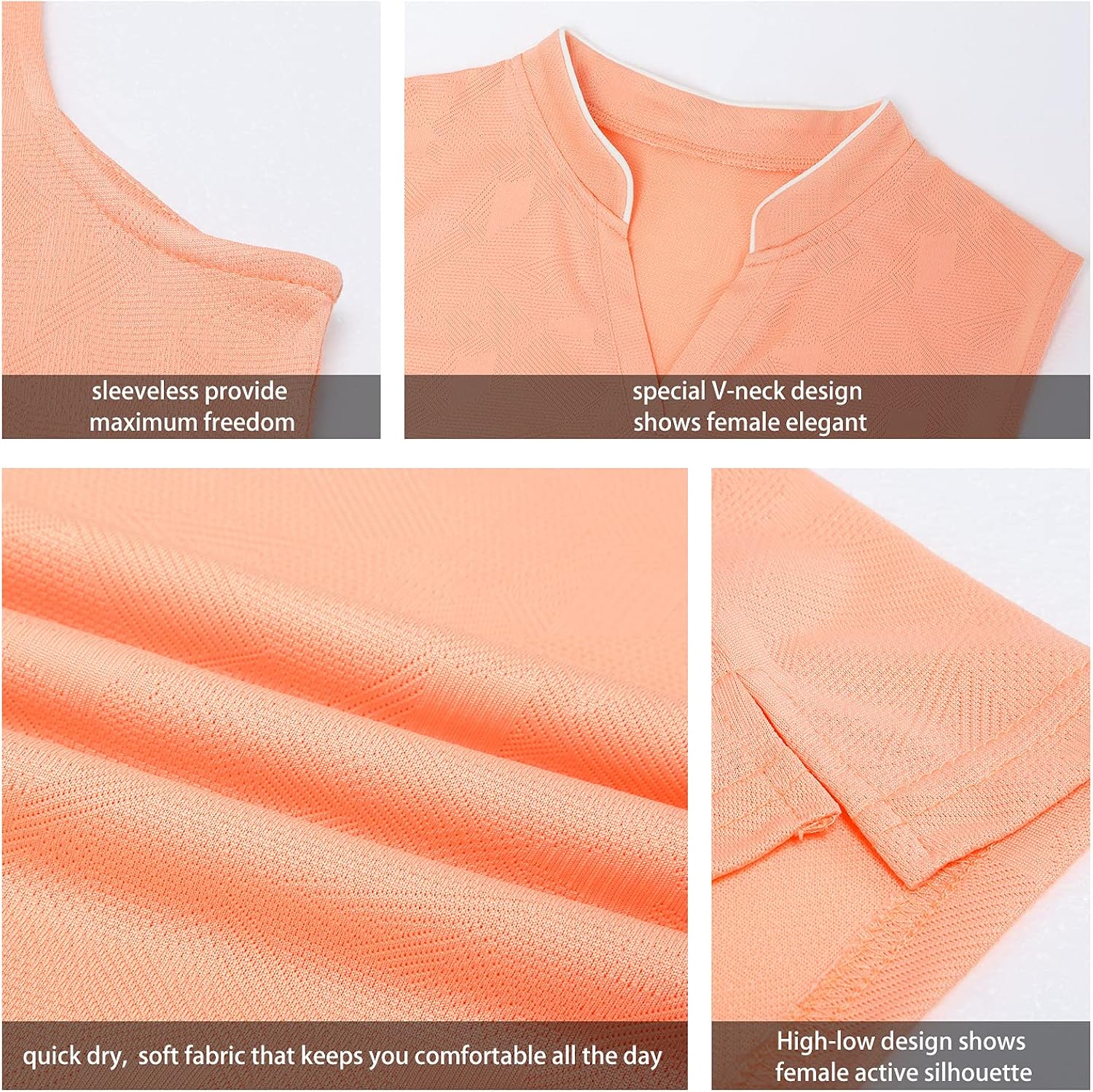 Women's Sleeveless Golf Polo Shirt Breathable Athletic Workout Running Tennis Top: Clothing
