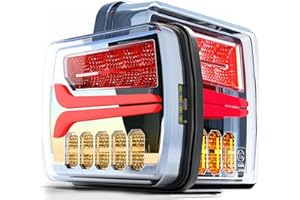 FEELON 2PCS Magnetic Wireless 4pin 7pin LED Trailer Towing Light Kit, Rechargeable Universal LED Trailer Rear Light, Board Tail Brake Stop Indicator License Plate Light Lamp for Trucks, Trailers, RVs, SUVs