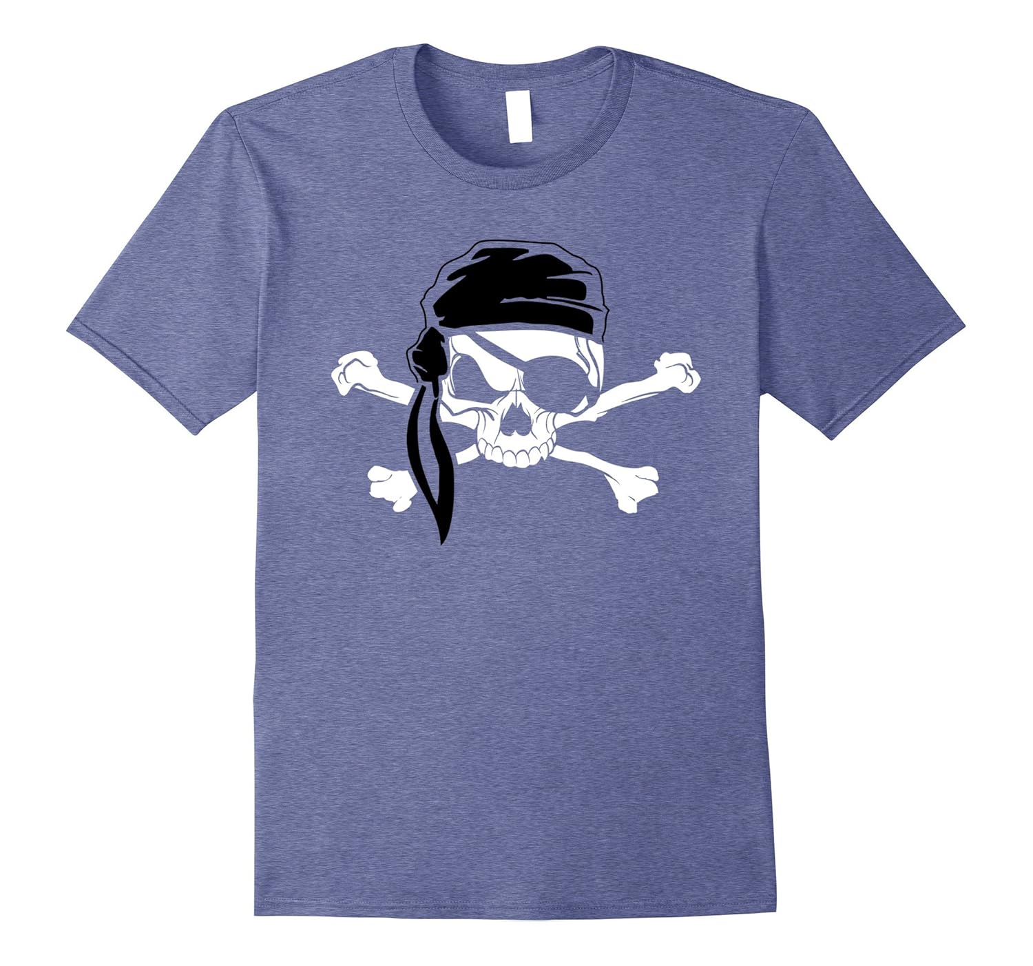 Jolly Roger Pirate T-Shirt, Skull Crossbones Halloween Shirt-ANZ