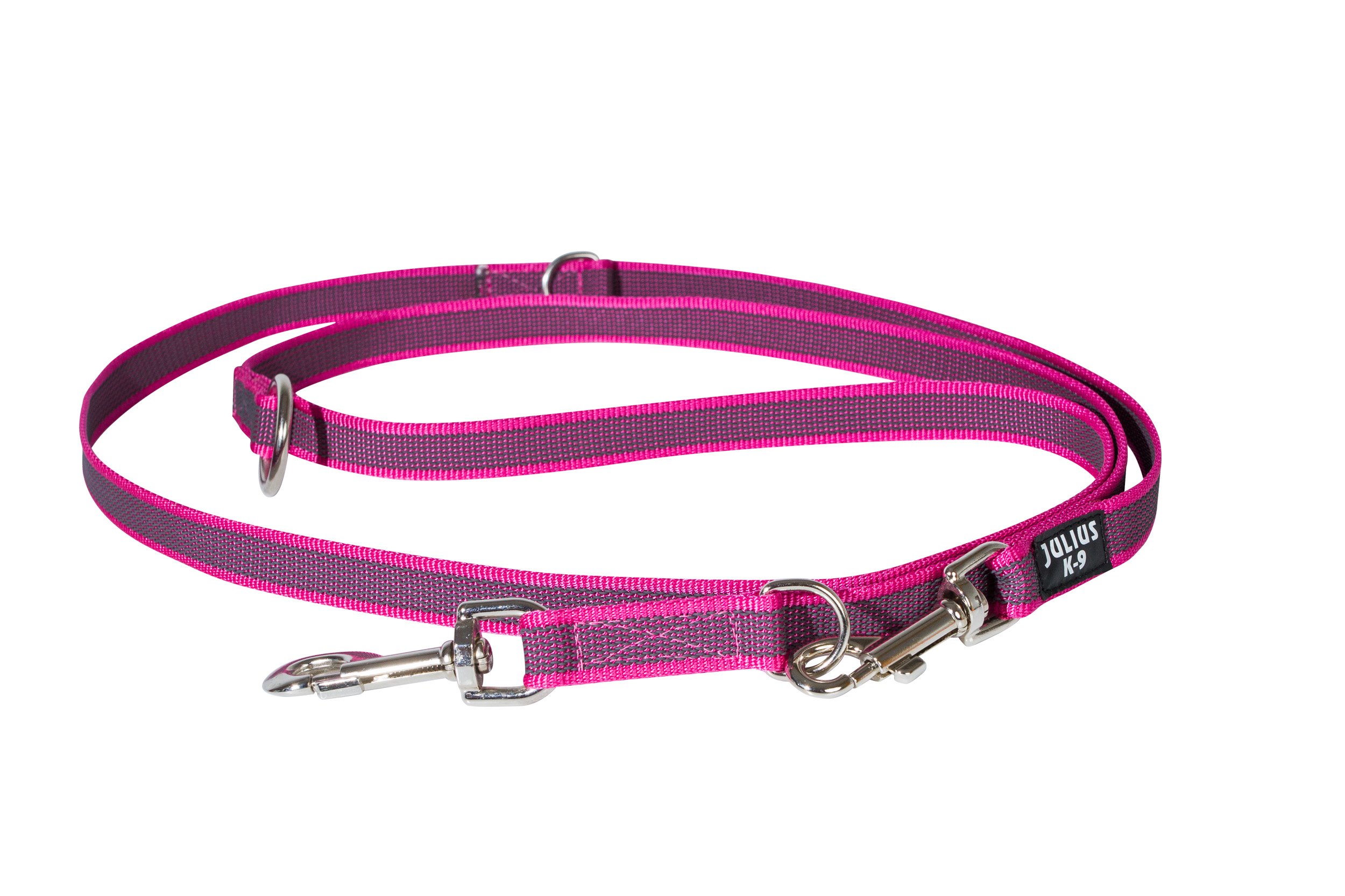 Color & Gray Adjustable Super-Grip Leash, 20 mm x 2,2 m, Pink-Gray