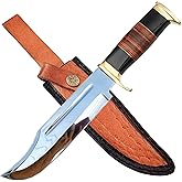 BNAZIND D2 10 Inches Crocodile Dundee Knife Bowie Knife with Sheath Fixed Blade Hunting Knife, Survival Knives for Camping, Skinning, Bushcraft and Outdoors