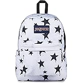 JanSport SuperBreak Plus Backpack with Padded 15-inch Laptop Sleeve and Integrated Bottle Pocket - Spacious and Durable Daypack for Work and Travel - Sprayed Stars Black