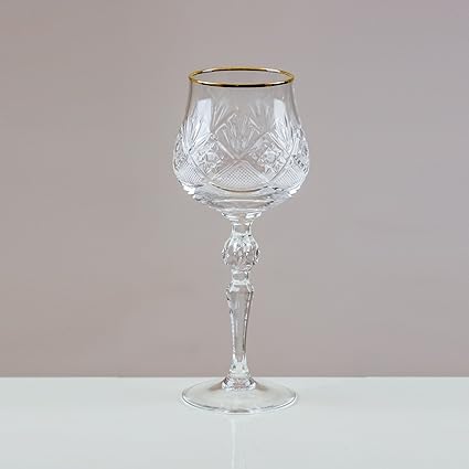 Victoria de cristal con borde dorado Volarna copas de vino tinto 24% corte cristal de