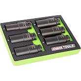 OEMTOOLS 6 Piece 1/2" Drive Harmonic Balancer Puller Socket Set 17mm - 27mm | Crankshaft Bolt Removal Tool, Heavy Duty Impact Sockets, Cr-Mo Steel Harmonic Balancer Socket