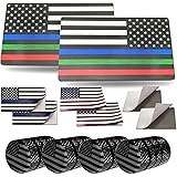 Aootf American Flag Decals- USA Patriotic Aluminum Sticker, 2 Pack 3 x 5", Perfect for Car, Truck, Vehicle, SUV, Bumper or Ba