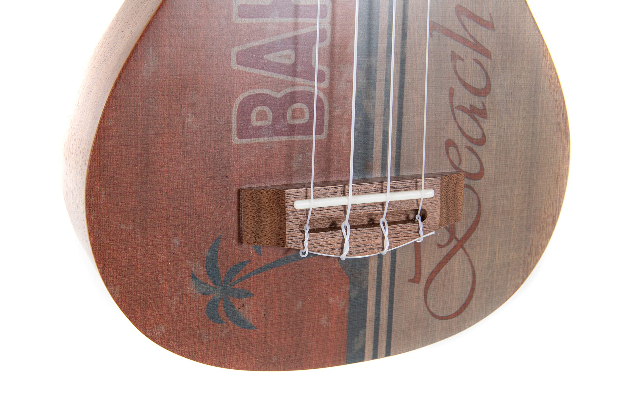 GEWA Sopran Ukulele Manoa Seaside - Korpus Sapelli - Decke Design Seaside Beach Club - Seidenmatt - inkl. gepolstertem Gig Bag - K-SO-BC 6