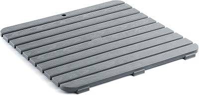 TATAY Square Shower Floor Plastic Wood Effect Anti Slip UV Protected