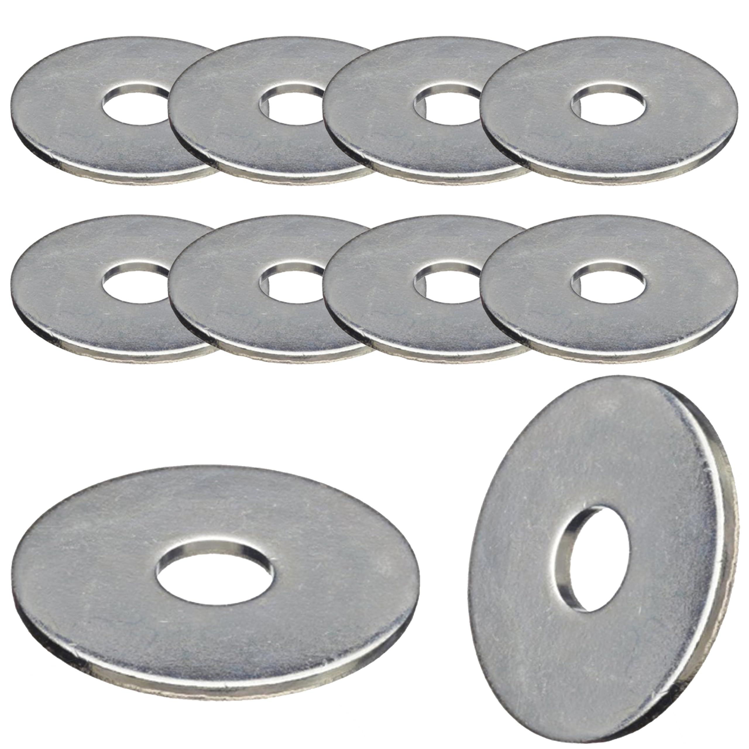 M10 x 30mm Penny Repair Flat Washers Mudguard Grade Style in A4 Stainless Steel 316 – Corrosion Resistant Fasteners (Pack of 10)