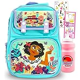 Disney Encanto Backpack for Girls - Bundle 16" Elementary School Bag with Pockets Plus Stickers, Water Bottle, More Encanto School Backpack for Kids