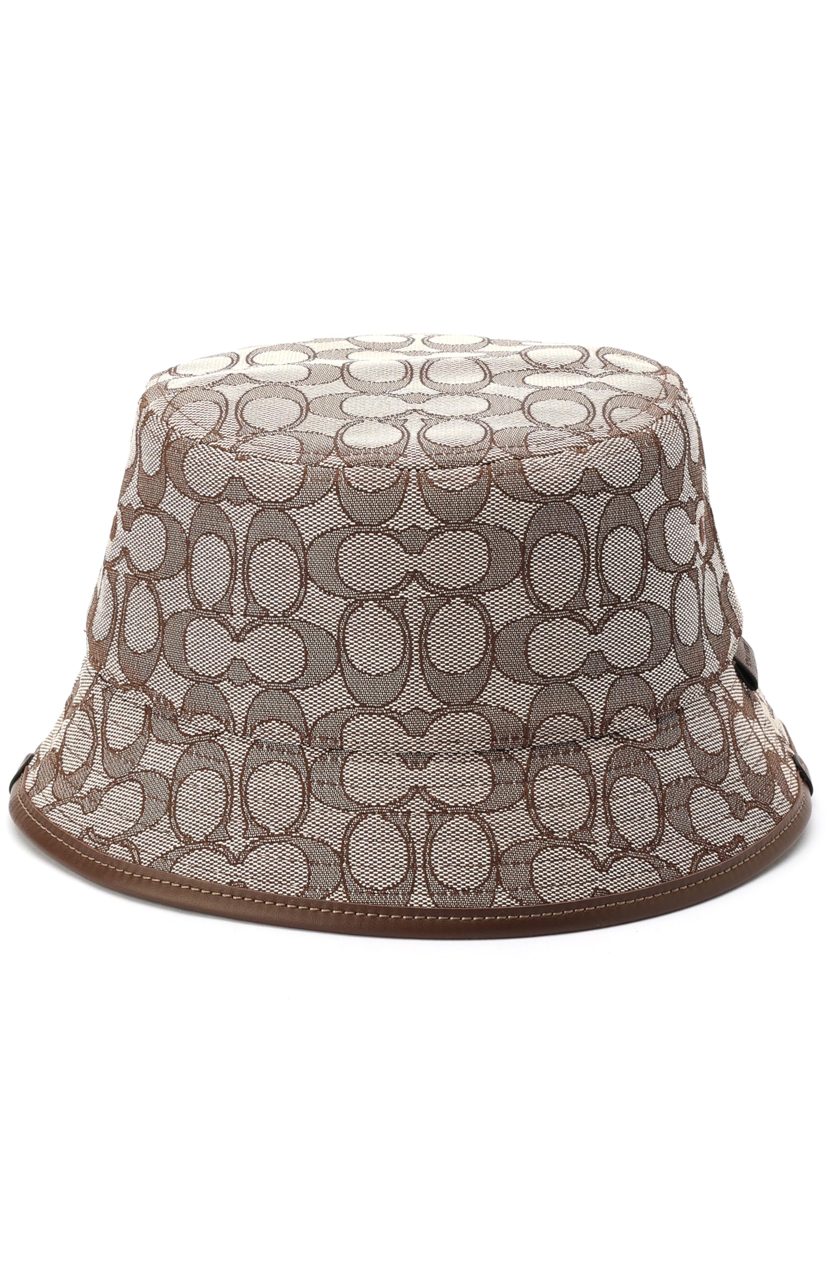 Coach Women’s Signature C Jacquard Bucket HAT, Oak, M/L